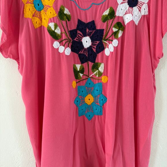 Embroidered Artesanias Mayte Top Jalapa Blouse Mexican Floral Tunic Shirt - Picture 2 of 10